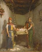 Theodore Chasseriau Scene in the Jewish Quarter of Constantine oil painting reproduction